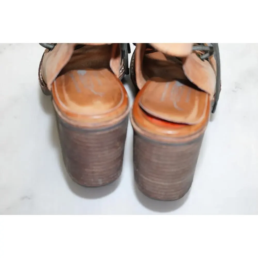 RARE $178 Jeffrey Campbell Free People Minimal Lace Up Heel Sandal 6